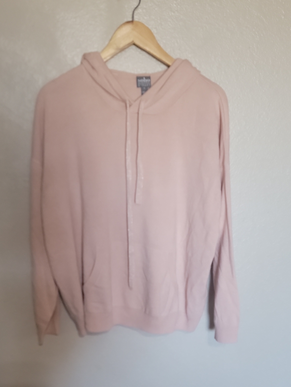 Soho Light Pink Zip-Up Men's Sweater Hoodie